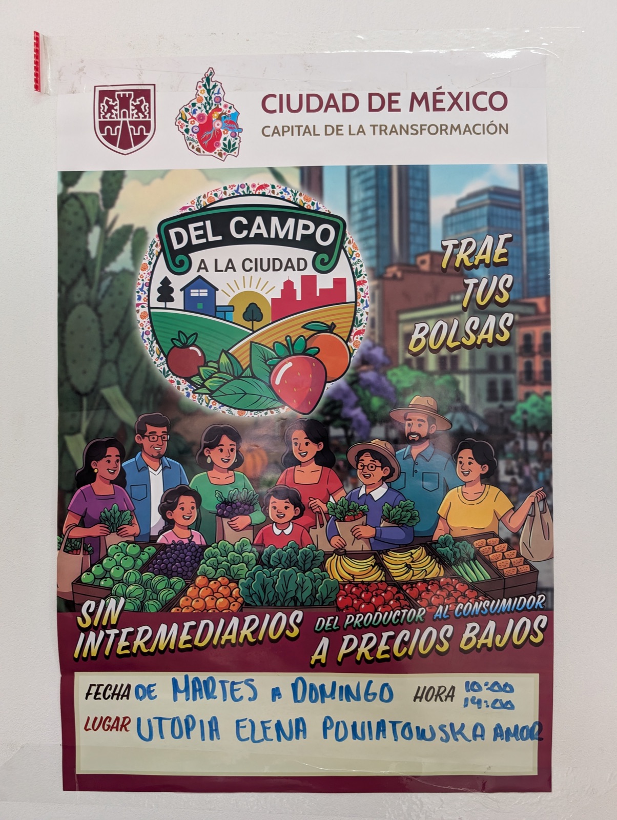Poster for the From the Countryside to the City market, with no middlemen